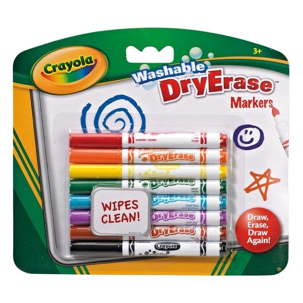 Crayola 8 Markeri lavabili de ștergere uscată