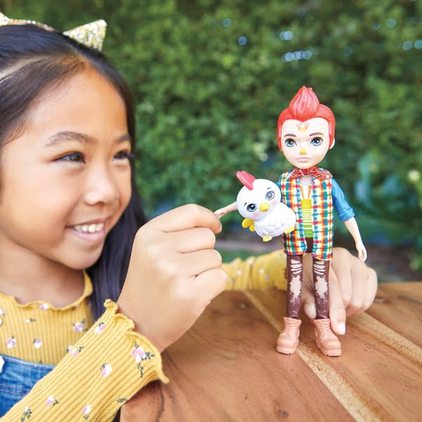 Enchantimals Redward Rooster Doll și Cluck Figura Doll Set
