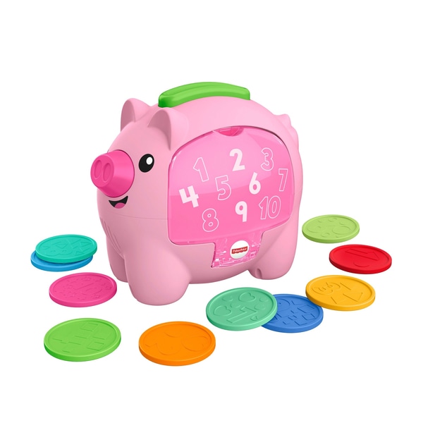 Fisher-Price Laugh & Aflați Count & Rumble Piggy Bank Activitate Jucărie