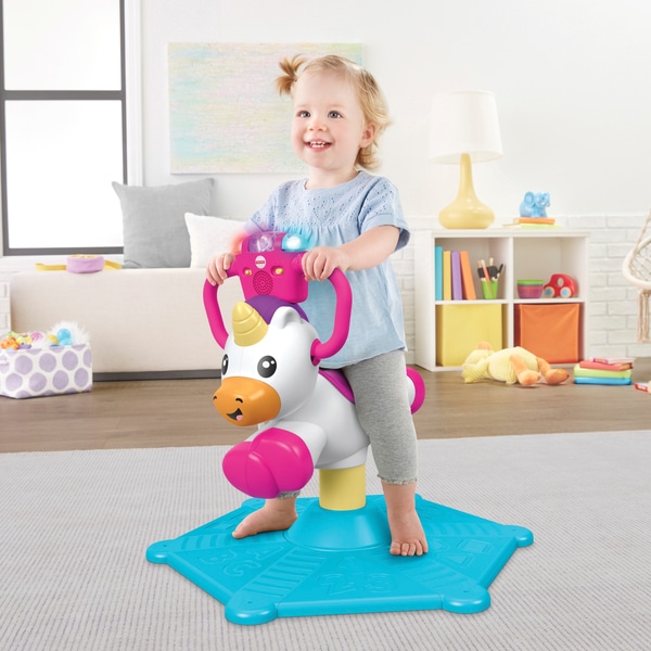 Fisher-Price Bounce și Spin Unicorn Ride On