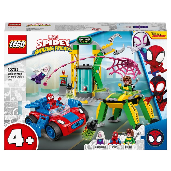 LEGO 10783 Marvel Spider-Man la Doc Ock's Lab Set cu masina de jucărie